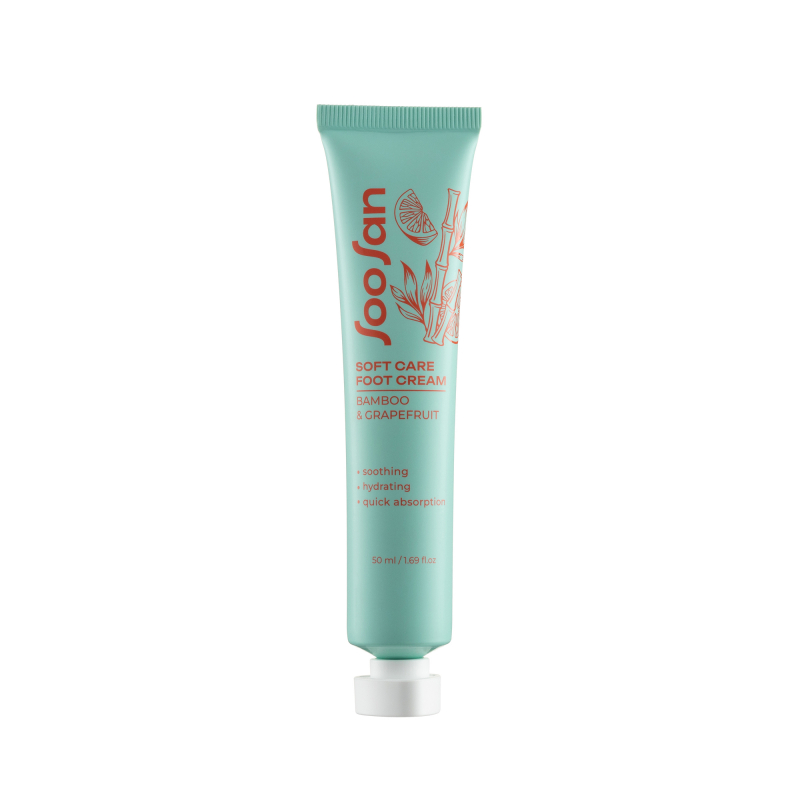SOOSAN Soft Care Moisturizing Foot Cream with Bamboo & Grapefruit Увлажняющий крем для ног с экстрактами бамбука и грейпфрута 50мл