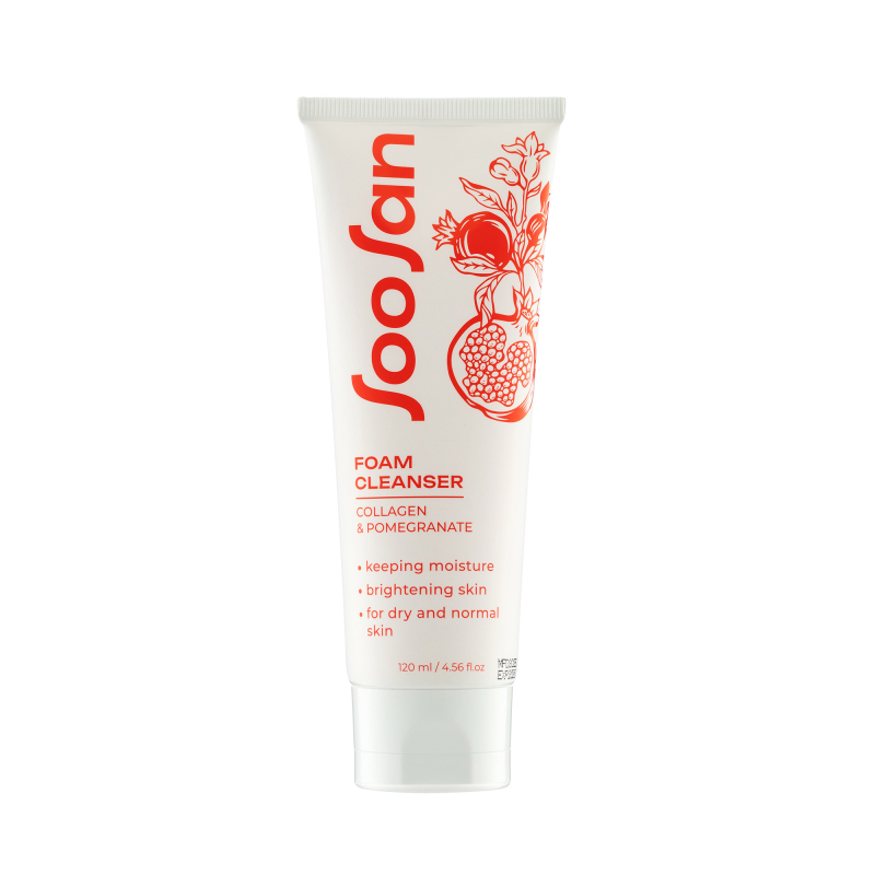 SOOSAN Foam Cleanser with Collagen & Pomegranate Очищающая пенка с коллагеном и экстрактом граната для сухой кожи 120мл