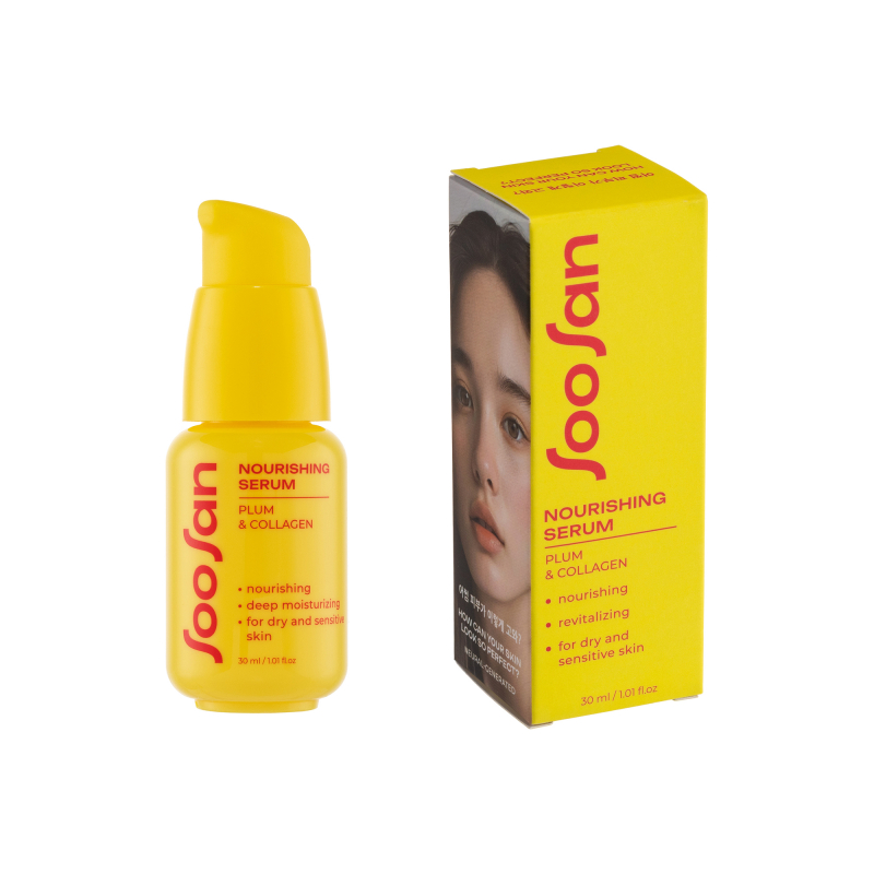 SOOSAN Nourishing Serum with Plum & Collagen Питательная сыворотка для лица с экстрактом сливы и коллагеном для сухой кожи 30мл